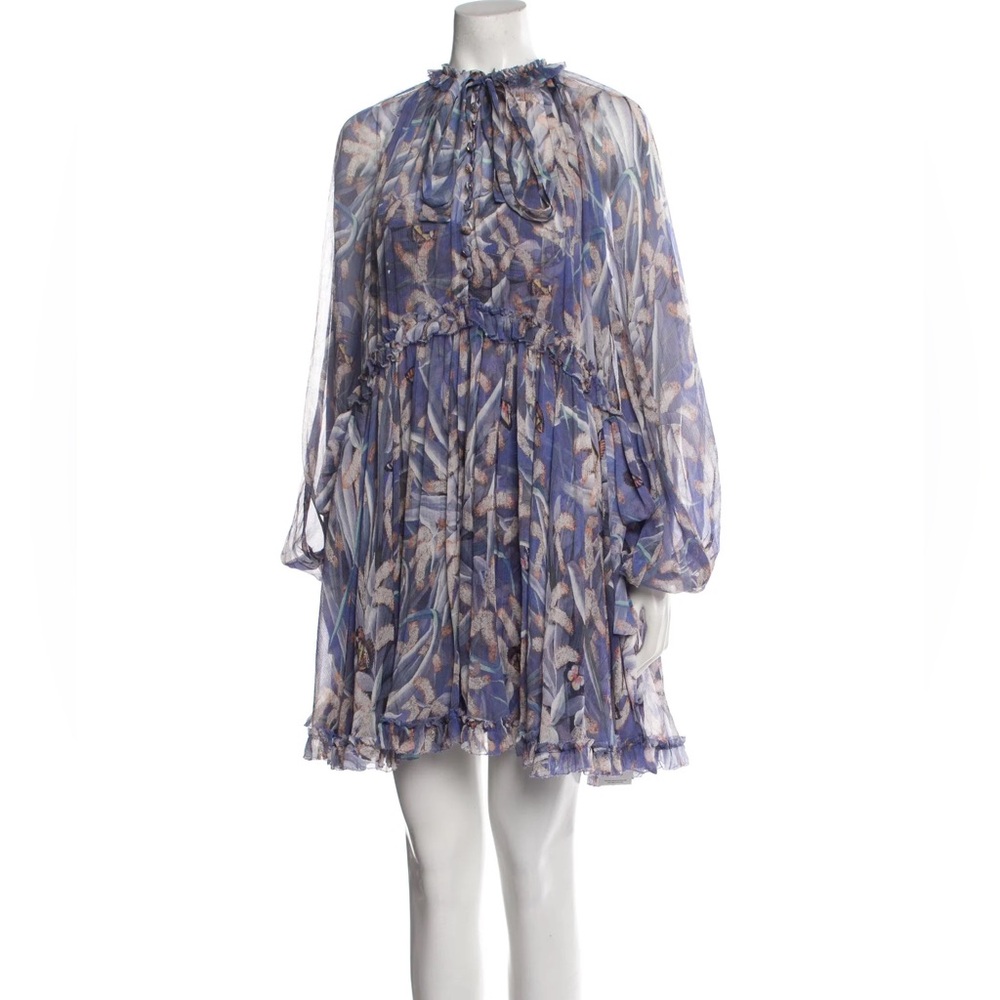 Zimmermann Botanica Drawn Silk Mini Dress